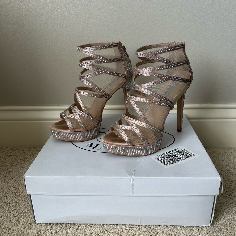 Steve Madden Rhinestone Platform High-Heel Pumps